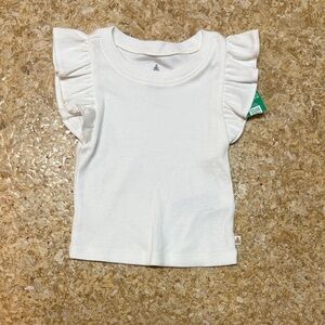 GAP White Ruffle Sleeve Kids Tee
